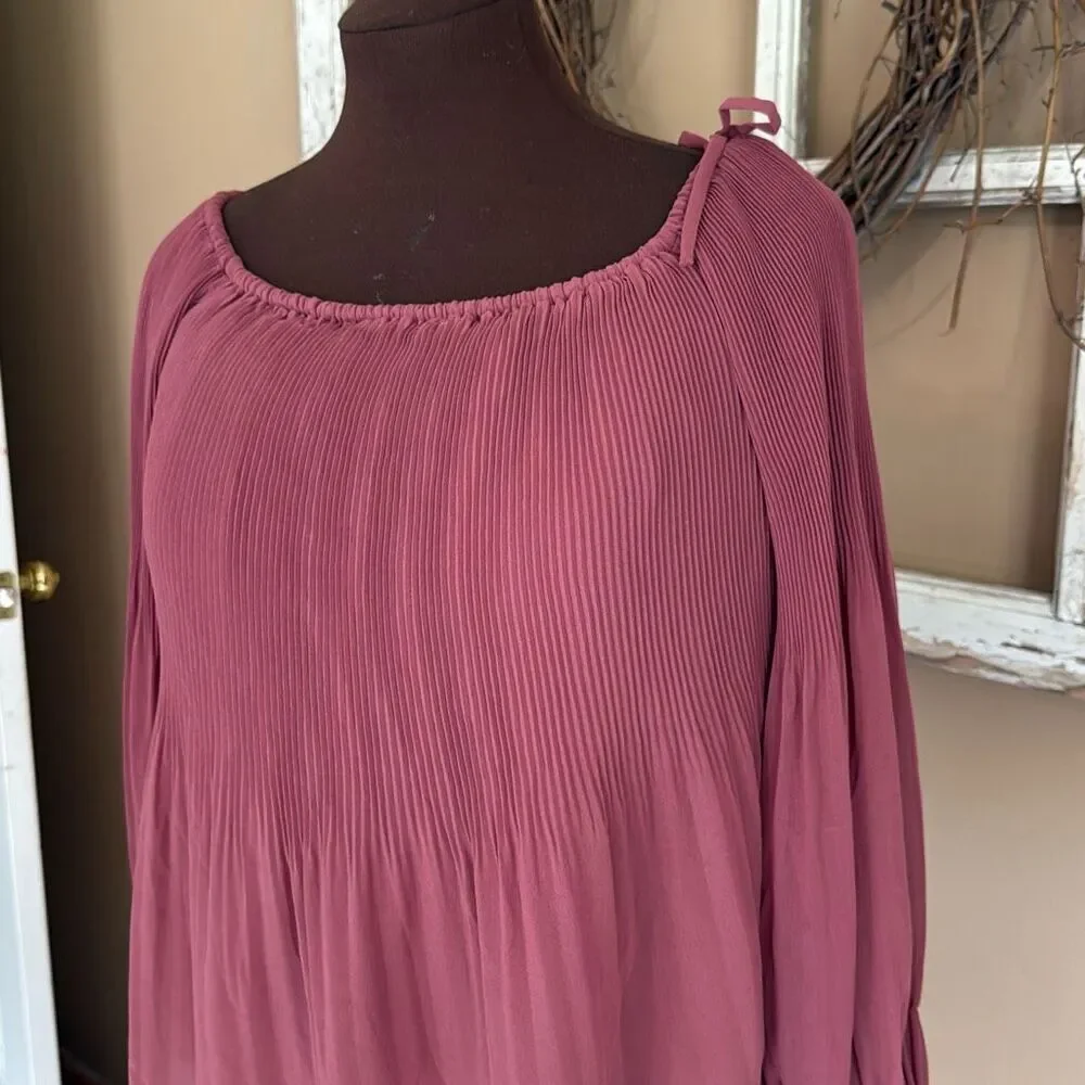 Wilfred aritizia Talance off the shoulder blouse shirt size small mauve flowy pl - Picture 2 of 10